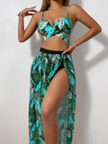 3 Pieces Strappy Bikini 2026 Women Push Up Swimsuit Sexy Swimwear Female With Beach Dress Bathers Bathing Swimming Swim Suit