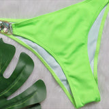 9 Colors Sexy Bikini Women Luxe Crystal Diamond Metal Chain Pit Striped Swimwear Swimsuit Bikinis Set Bathing Suit Beach Bikini