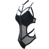 XS - 5XL Plus Size One Piece Swimsuit Female Women Bather Bathing Suit Swim Sheer Knit Fish Net Mesh Large Size Swimwear K536C