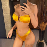 13 Color 2026 New Sexy Bandeau Bikini Women Swimwear Female Swimsuit Two-Pieces Bikini Set Padded Bather Bathing Suit Swim V4647