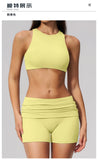Tight Yoga Clothes Women Speed Drying Shock-absorbing Sports Vest Fitness Suits Outwear Gym Flip Waist Shorts Workout Clothes