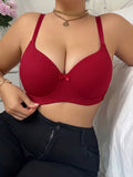 Plus Size Women's B C D Thin Cup Ribbed Push Up Bra Wide Straps Underwire Side gather Lingerie Comfort Ladies Brassiere