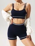 2pcs/set Yoga Sports Bra Shorts Sets Sportswear Woman Gym Seamless Workout Shorts Leggings w/Tummy Control Women's Tracksuit