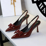 Luxury Designer Burgundy Suede Ankle Strap Pumps Sexy Pointed Toe Ankle Buckle Elegant Heels Fashion Wedding Party Shoes Shoes