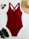 2026 Sexy Strappy Swimsuit One Piece Solid Swimwear Women Bathers Bathing Swimming Swim Suit Female Summer Beachwear