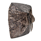 Women Sheer Wrap Cover Up Skirt Beach Wrap Bikini Leopard Print Zebra Stripes Beach Skirt For Swimwear Summer Bathing Suit