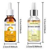 YOUNGCOME 2pcs Vitamin C and Retinol Fortified Serum Rich in VC Keep Skin Hydrated and Smooth Smooth Fine Lines and Wrinkles