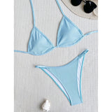 XS - L Ribbed Halter Bikini Women Swimwear Female Swimsuit Four-pieces Bikini set With Sarong Bather Bathing Suit Swim V3152B