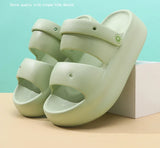 Women Summer Platform Sandals Thick Sole Home Street Slippers Soft EVA Girls Student Daily Walking Shoes 2 Way Wear Sandalias