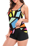 2026 Printed Tankini High Waist Strappy Swimsuit Women Two Pieces Swimwear Female Bathers Swimming Bathing Swimming Swim Suit
