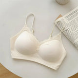 Comic Chest Bra No Underwire European Thin Straps Summer Women Lace Gathering Push Up Seamless Bras Japanese Style Natural Look