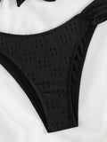 Ruffled Frill Knotted Bandeau Bikini Women Swimwear Female Swimsuit Two-pieces Bikini Set Strapless Bathing Suit Swim Beach Wear