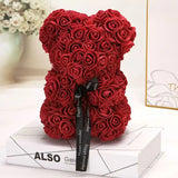 Rose Bear Gift 25cm Artificial Teddy Rose Bear with Box
