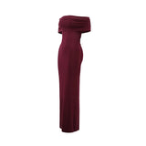 Temperament Slim Strapless Long Dress Women Solid Color Sexy Off-shoulder Backless Package Hip Sleeveless Club Party Dresses