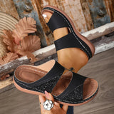 Golden Glitter Platform Sandals for Women Summer Lightweight Wedge Heel Sandles Woman Plus Size 43 Thick Sole Sandalias Mujer