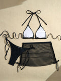 DEKA Mesh Bikinis Female Swimsuits Women's Three-Piece Swimwear Beach Swim Wear Bathing Suits Brazilian Bikini Set Pool Bather