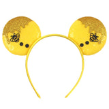 Disney Festival Party Cosplay Mouse Ears Headband 3.3" Ears Glitter Hairband Without Bow For Boys DIY Cartoon Hair Accessories