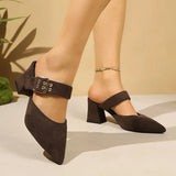 Fashion Women Buckle Strap Decor Pointed Toe Slingback Sandals Lady Summer Casual Going  Slippers Party Shoes Sandals
