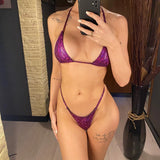 Sexy Diamond Extreme String Mini Micro Bikini Women Swimwear Female Swimsuit Two-piece Bikini set Bather Bathing Suit Swim V5180