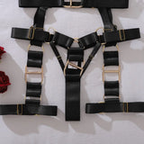 Toucheart Erotic Lingerie Stylish Metal Buckledecoration Personalized Bundled Steelring Push-up See-through Split Underwear Set