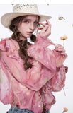 Ladies French ruffled chiffon shirt spring new temperament top