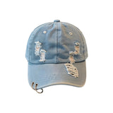Men Women Denim Baseball Cap Stylish Solid Color Adjustable Hats for Travel Daily Wear Summer Sun Hats