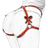 Sexy Woman Garter Lingerie Suit Erotic Crotchless Panties  Adjustable PU Leather G-string Underwear Goth Hip Belt Female Thongs