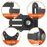 20° tiltable TV Wall Mount Bracket 360° Rotated Holder Universal TV Mount for 14 to 37 Inch Computer LCD LED Monitor Tablet PC
