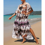2026 New Colorful Kaftan Tunic Beach Dress Beach Wear Beachwear Beach Cover Up Cover-upsLoose Maxi Dress Female Women V4428