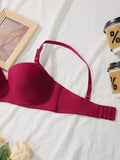 New Hot Selling Solid Color Daily 2-piece Set with Steel Rim push up Bra for Women Underwear Set J2611