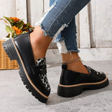 Fashion Leopard Print Platform Loafers Women Plus Size 43 Slip On Pu Leather Shoes Woman Comfort Thick Bottom Office Work Shoes