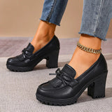 Black Pu Leather High Heel Loafers Women 2026 Autumn Plus Size 42 Slip On Platform Pumps Woman Super High Heels Oxford Shoes