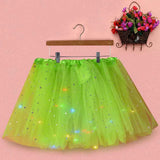 Women's Tulle Skirt Star Sequined Short Tutu Skirt Fancy Ballet Dancewear Party Costume Ball Gown Led Light Luminous Mini Skirts