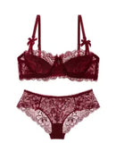 MOYISU French Romantic Lace Comfortable Breathable セクシー Tushy Slim Bra Collection Pure Desire Girls Push Beautiful Underwear SET