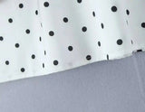 2026 Women Vintage Black White Polka Dot A-line Knee Length Skirt Sexy Low Waist Holiday Summer Skirts Slim Mini Skirts J7L2