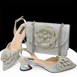 Doershow African fashion Italian Shoes And Bag Sets For Evening Party With Stones gold Italian Handbags Match Bags! HDF1-3