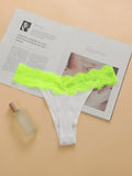 Women's sexy patchwork lace thong with low waist, seamless, breathable, antibacterial, easy to wash and dry underwear C3307