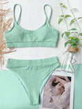 8 Colors Sexy Bikini Women Push Up Swimwear Swimsuit High Waist Solid Bikinis Set Bathing Suit Beach Bikini Female Bikinis Mujer