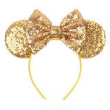 Disney Mickey Mouse Ears Leopard Print Headbands for Girls Baby Women Sequins 5"Bows Hair Accessories Adults Hairbands Kids Gift