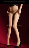 Leopard Print Panties With Integrated Stockings Sexy Hollow Lace Pantyhose With Bow And Bell Black Silk Smooth Pure Desire 6Z3F