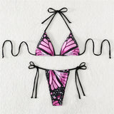 Sexy 4 Colors Printed Halter Padded Bikini Female Swimsuit Women Swimwear Two-pieces Bikini set Bather Bathing Suit Swim K4910