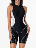 2026 Zipper Sleeveless Swimsuit Women One Piece Slim Swimwear Female Rush Guard Bathing Swimming Swim Surfing Suit Beachwear XXL