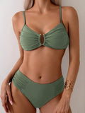 2025 U-wire Bikini Women Sexy Strappy Swimwear Female Solid Swimsuit Bathers Bathing Swimming Swim Suit Beachwear