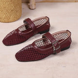 Women Sandals Mesh Breathable Fashion Versatile Sandals Women New Flat Soft Soled Mary Jane Shoes for Women