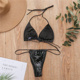 DEKA Shiny PU Mini Micro Bikini 2025 Women Swimsuit Female Brazilian Swimwear Two Pieces Bikini Set High Cut Bathing Suit Swim