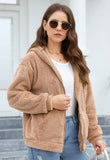 Phantasy Woman Hooded Fleece Coat Womens Casual Jacket Soft Heavy Autumn Winter Solid Hooded Jacket Ladies Outwear Overcoat