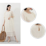 Long Dresses For Women Casual Summer Trendy Boho Style Pleated Cover Up Vestidos Daily Wear High Quality Elegant Maxi Dress