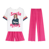 2026 Summer Pajamas Ladies Cartoon Set Sweet Home Clothes Set Three-Piece Set Can Be Passed Out