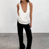 Light Luxury Comfortable Women U-neck Vest Top 2025 Spring and Summer Girls Breathable Soft Satin Lining Sleeveless Inside Top