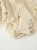 Foridol Ruffles Tiered V Neck Blouse Women Summer Spring Long Sleeve Casual Blusa Chiffon Blouses Buttons New in Female Top 2025